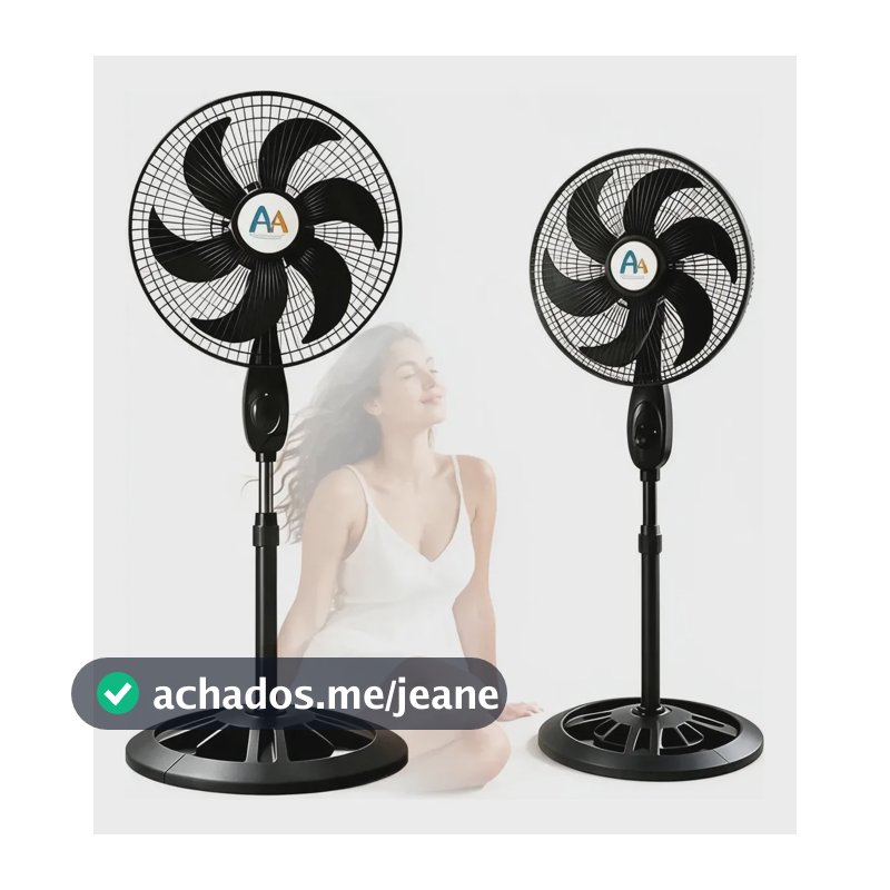 Ventilador Coluna 6pás,3 Velocidades, Eficiência Classe A 40 Cm Preto 110v Plástico 6