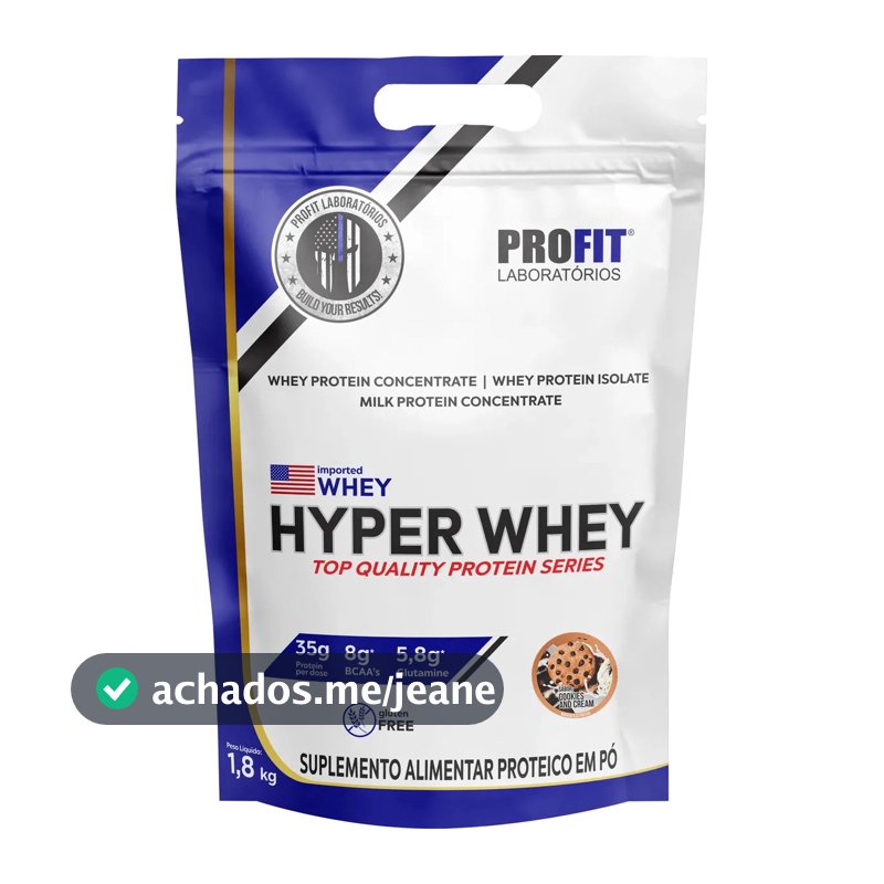 Whey Protein Hyper Whey 1,8kg Cookies And Cream - Profit Laboratórios