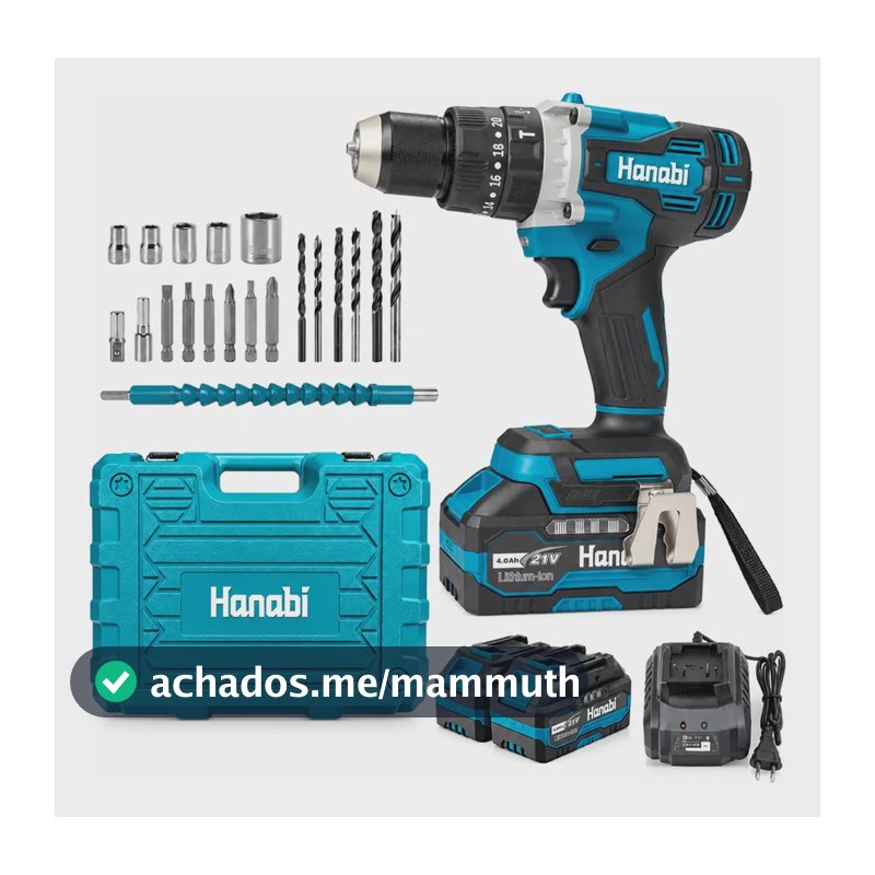 Parafusadeira Furadeira Impacto Brushless 4ah 21v 13mm 80nm Azul-marinho 127/220v