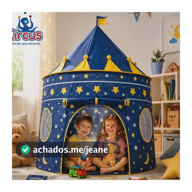 Barraca Infantil Cabana Tenda Festa Do Pijama Menino Criança Bebê Iglu Portátil Circus Azul