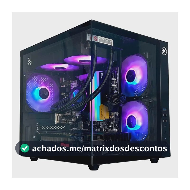 Gabinete Gamer Kalkan Midgard Preto Micro-atx Aquário Preto