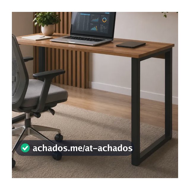 Mesa Escrivaninha Office Industrial 100x50cm Mdf Premium Aço Amadeirado