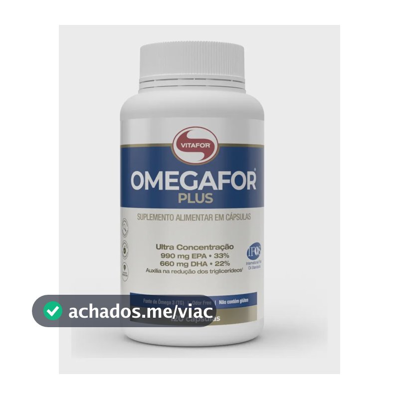 Omegafor Plus 120 Cápsulas Ômega 3 Vitafor Sem Sabor