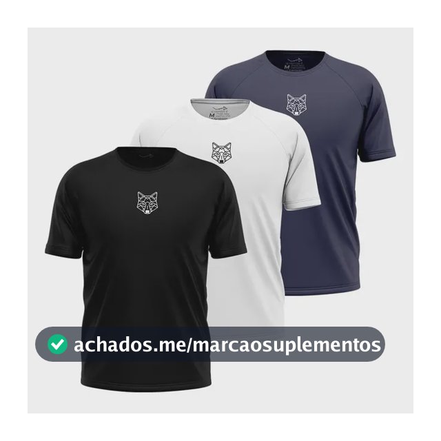 Kit 3 Camisetas Masculina Dry Alpha Lobo Geométrico