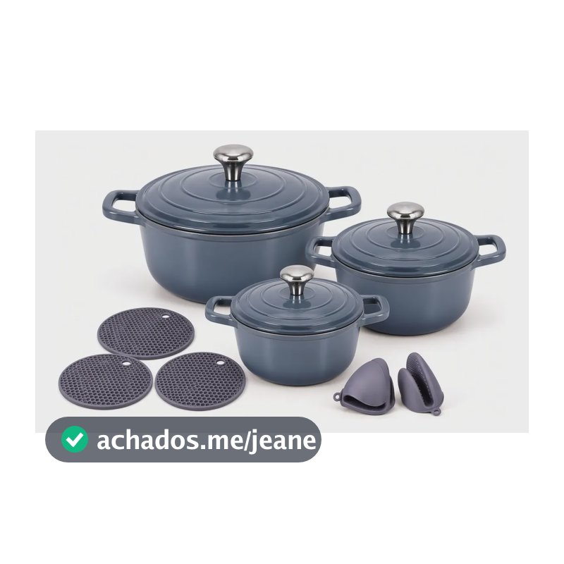 Conjunto 3 Caçarolas Indução Gás Antiaderente Com Tampa Luxo Cinza-escuro