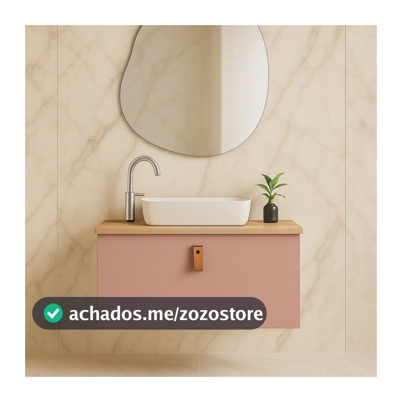 Gabinete Vildrex Mdf Veneza Slim 50x35cm Design Moderno Luxo Pia Sem Cuba Móvel Pitanga Quantidade De Furos Para Torneira Um Furo