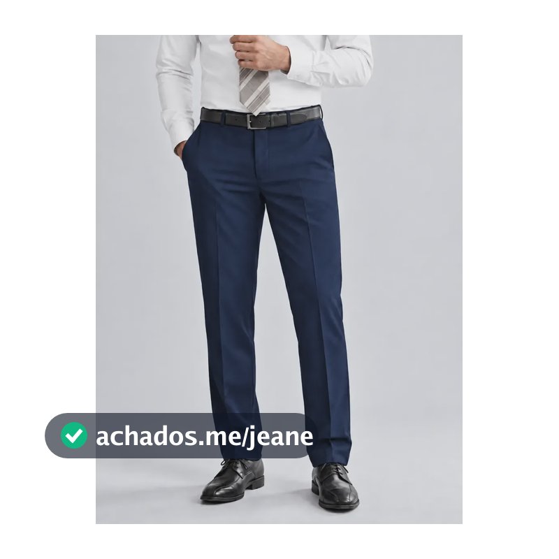 Calça Social Masculina Executivo Em Oxford Premium Azul-marinho 42