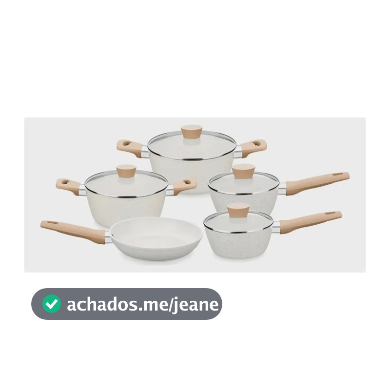 Conjunto de Panelas x5 Peças MTA Carmela antiaderente Bege 8481