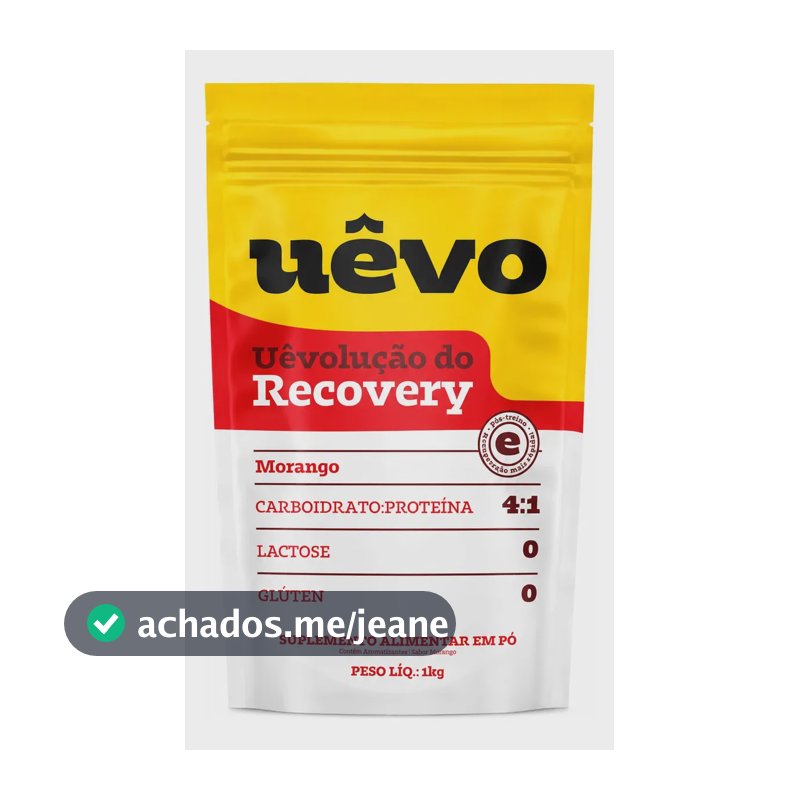 Proteína Uêvo Recovery 4:1 Morango 1kg Suplemento Proteico Morango