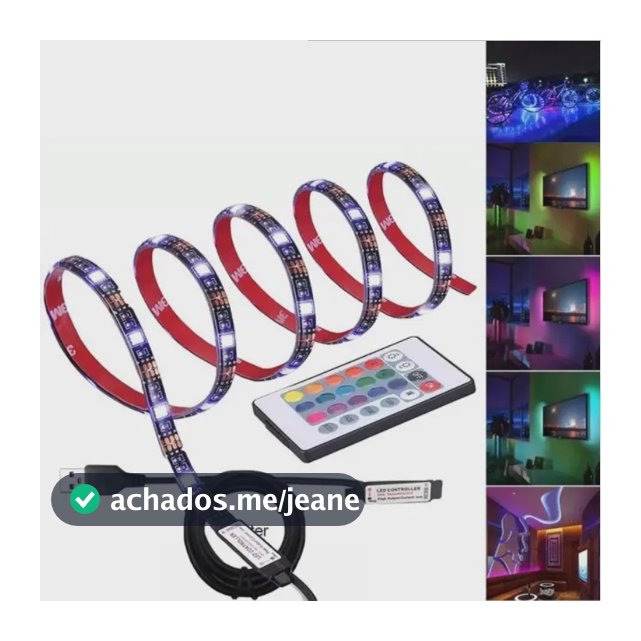 Fita Led 5050 Rgb Controle Remoto 3m 5v Usb Para Tv Pc Carro Cor da luz RGB 3M