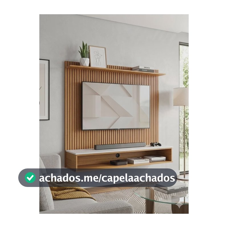 Painel Tv 50 Polegadas Siena Ripado Moderno Suspenso Off White/ripado