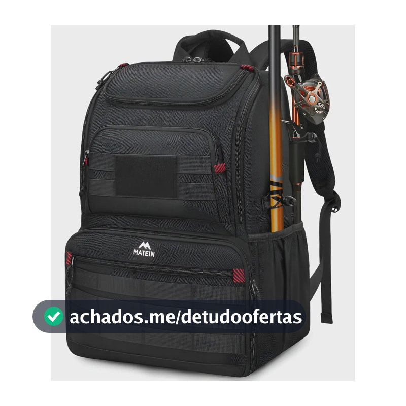 Mochila De Pesca, Mochila De Viagem Com Cooler Bolsa Impermeável Resistente Compartimentos Para Equipamento, Suportes Para Varas Matein 6642 Com Cooler Liso