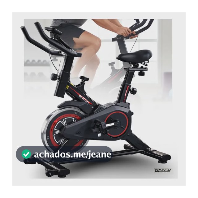 Bicicleta Spinning Premium Woosh Com Visor e Medidor de Pulso Ergométrica Semi Profissional Bike Sport Preto