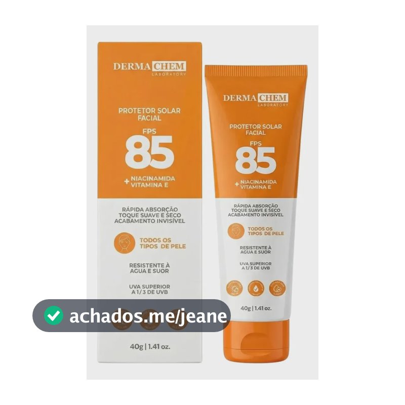 Protetor Solar Facial Fps 85 Dermachem Toque Seco Sem Cor
