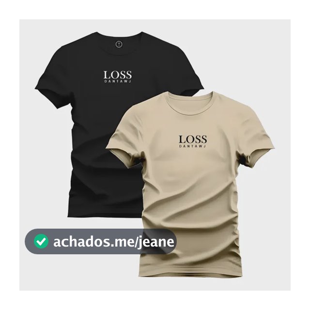 Kit 2 Camiseta Masculina Camisa Algodão Premium Loss Dantawj