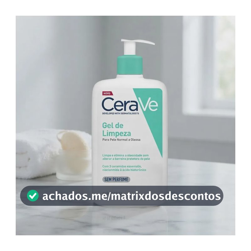 Gel de Limpeza Facial Pele Oleosa 3 Ceramidas e Niacinamida CeraVe 454g