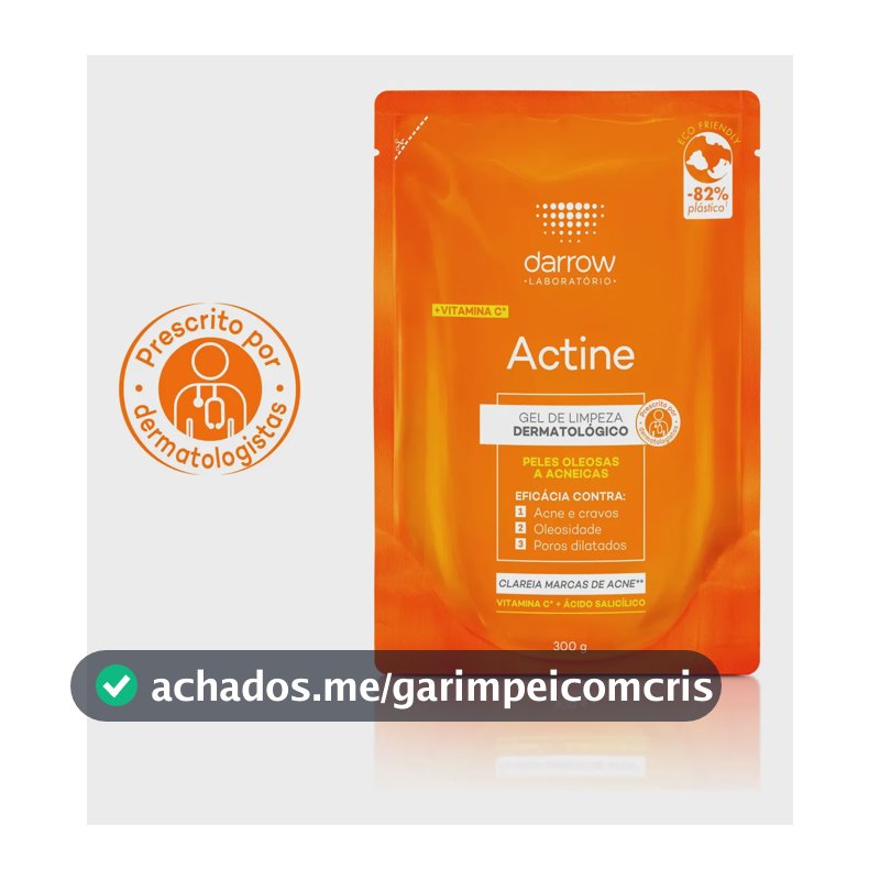 Gel de Limpeza Facial Darrow Actine Pele Oleosa e Acneica Refil 300g