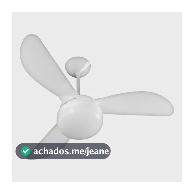 Ventilador De Teto Ventisol Fênix E-27 Branco 130w Com 3 Pás De Plástico, 960 mm De Diâmetro