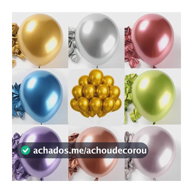 Kit 50 Un Balão Metalizado Bexiga Nº10 Festa Aniversário