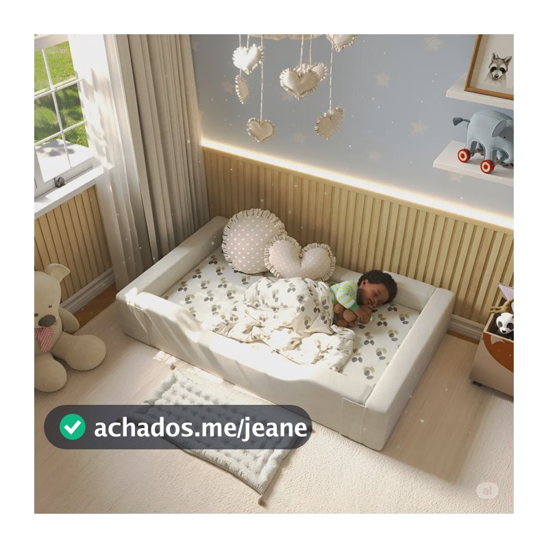 Berço De Chão Sem Colchão Ideal Para Autonomia Montessoriano Cor Bege