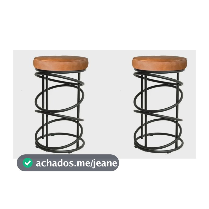 Conjunto 02 Banquetas 62cm Londres Preto/caramelo Pintura Preto/caramelo