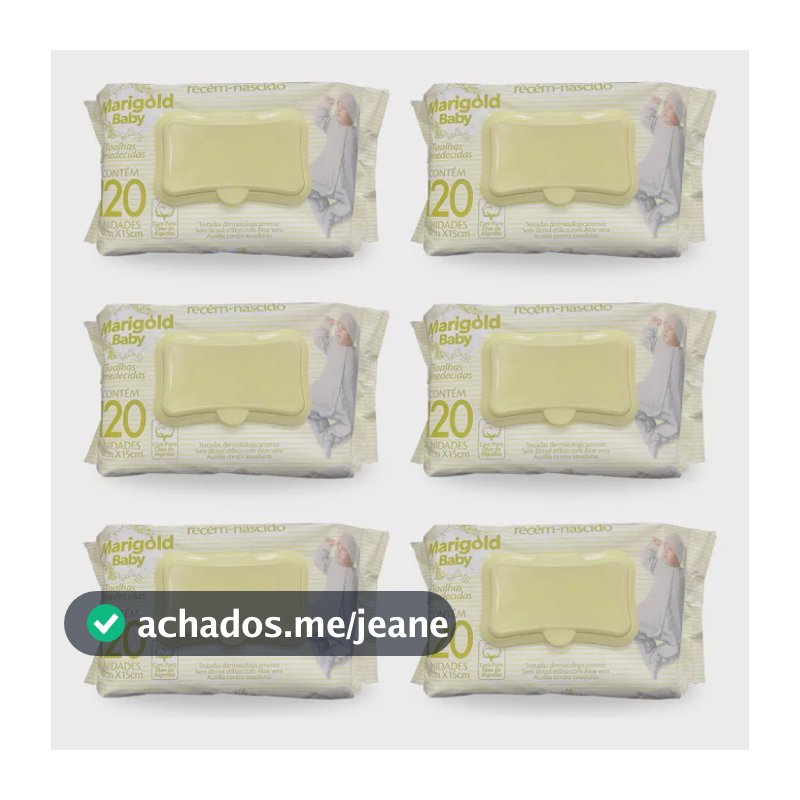 Lenço Umedecido Rn Kit Com 6/ 120 Un -marigold Baby