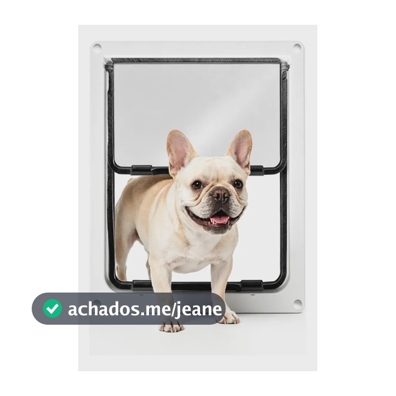 Porta Portinha Passagem Entrada Cachorro Pet 43x36cm Tam Xgg Branco