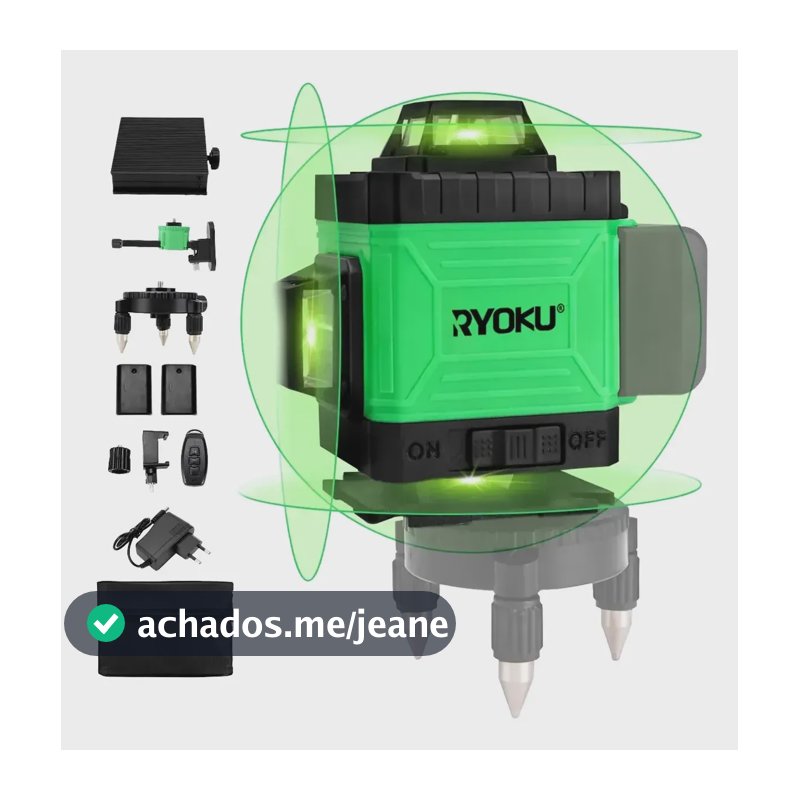 Nível Laser 16 Linhas 4d Verde 360° Autonivelante 2 Baterias