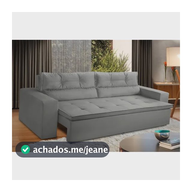 Sofá Retrátil E Reclinável Com Molas 1,80m Vegas Suede Cinza Cinza Suede