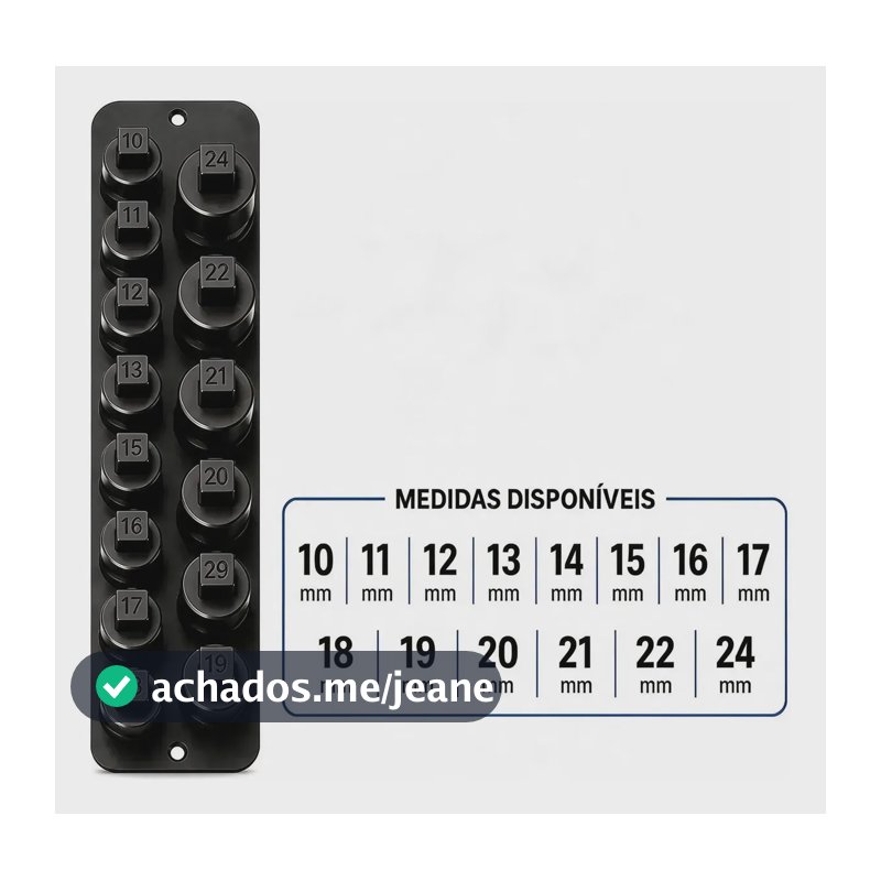 Suporte Organizador De Soquetes 1/2   10 A 24 Mm Preto