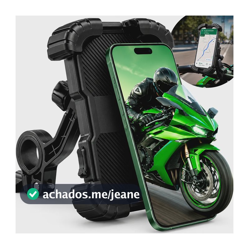 Suporte Celular Moto Bike Bicicleta Ajustável Garra 360° Gps Preto