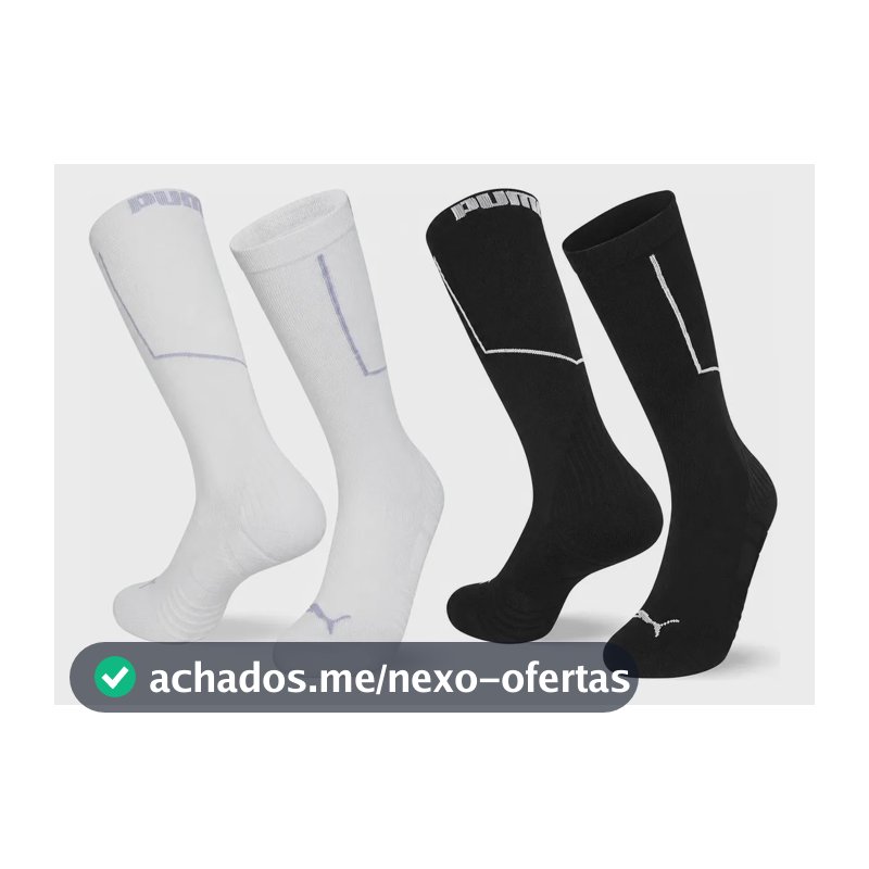 Kit 2x Meia Compressão 3/4 Esportiva Corrida Ciclismo Puma Multicores 34 A 39