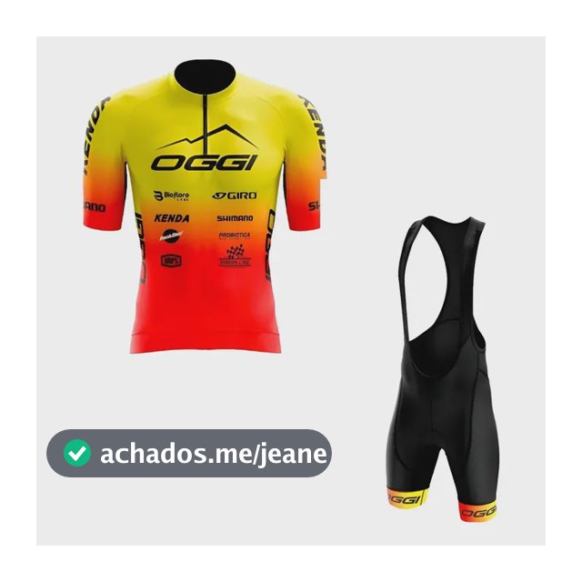 Kit Mtb Ciclismo Oggi Amarelo  Camisa+bretelle Forro Gel 107