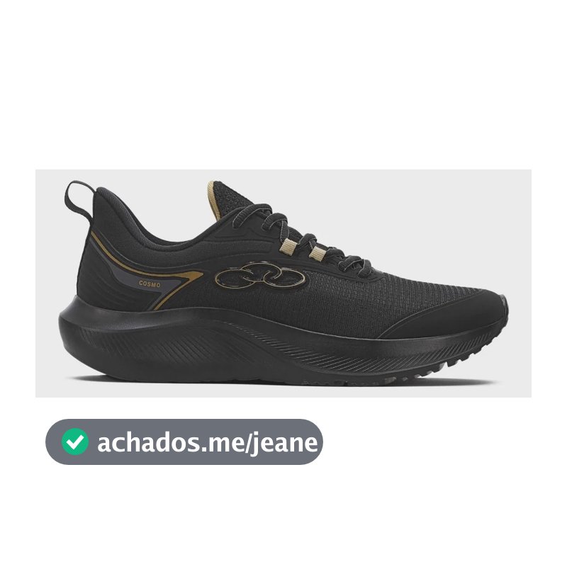Tênis Masculino Cosmo Olympikus Preto/preto Liso 39 Br
