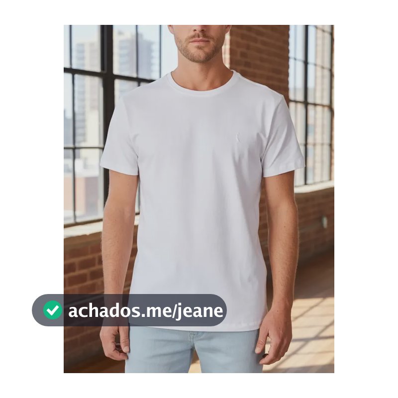 Camiseta Reserva Logo Bordado 100% Algodão Gola Redonda Branco Pica-pau P Bordado
