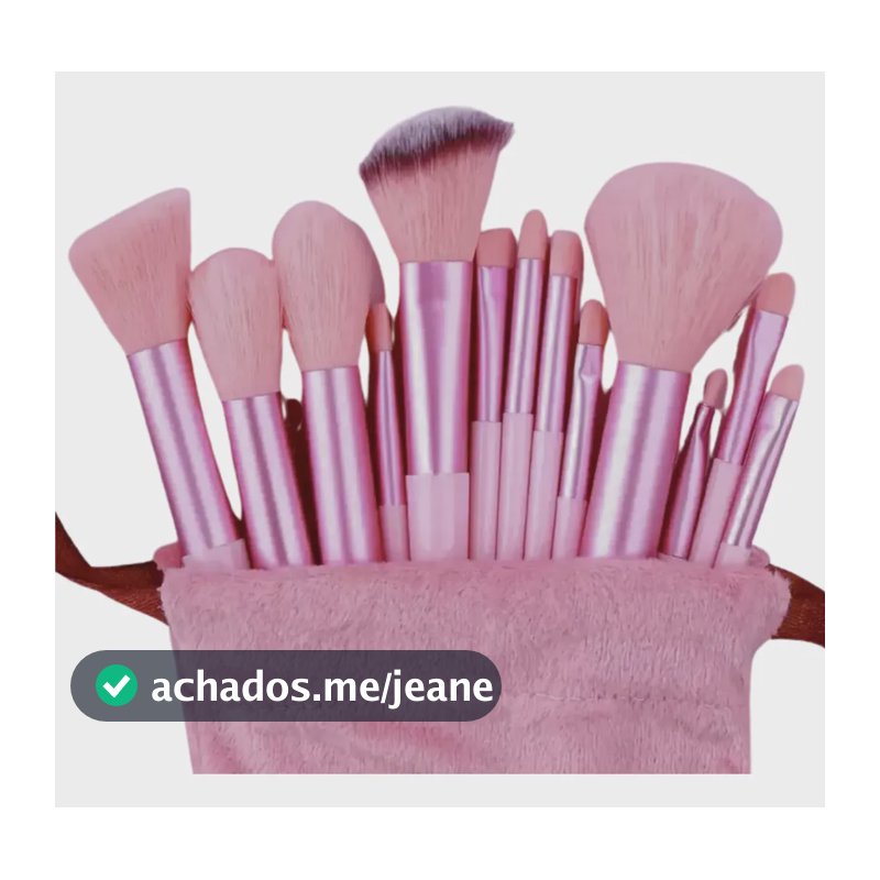 Kit Pincel De Maquiagem Com 13 Unidades Sombra Blush Cor Rosa
