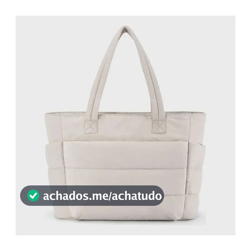 Sambouro Bolsa Feminina Puffer Matelasse Casual Tote Grande (Branco)
