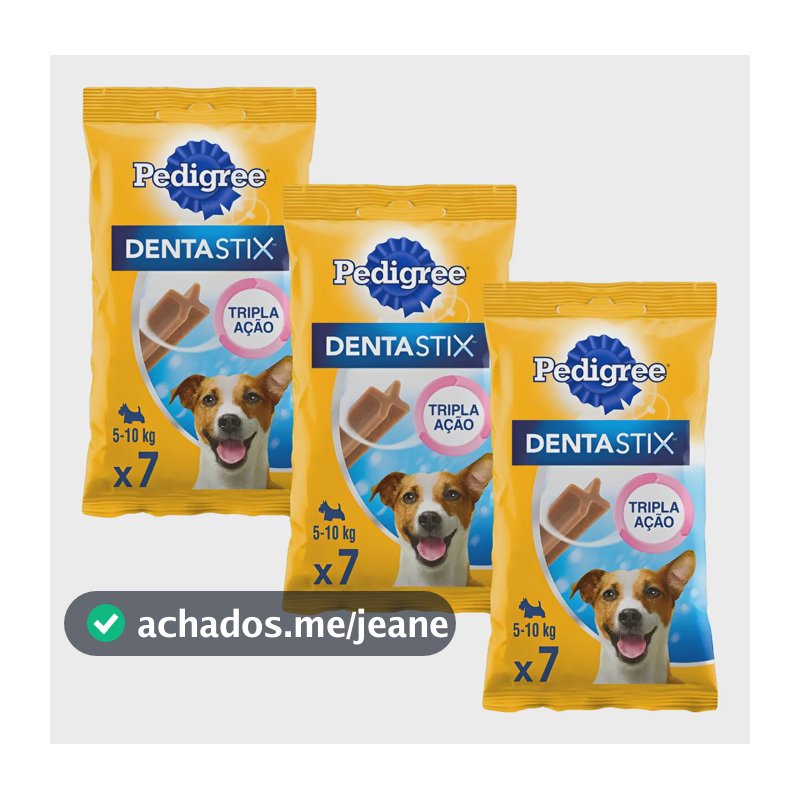 Kit 3 Petisco Pedigree Dentastix Raças Pequena 110g Com 7un