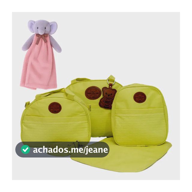 Kit 4 Pçs Mochila Bolsa Maternidade Menino Menina + Naninha