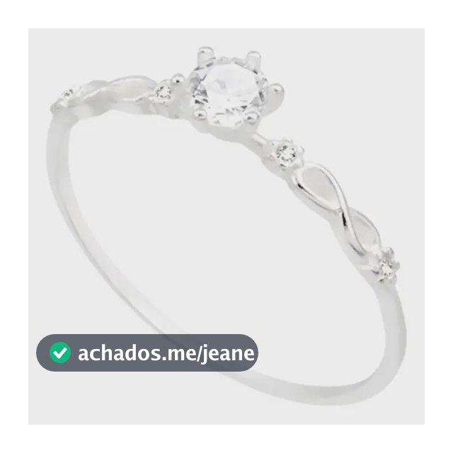 Anel Solitário Com Detalhe Símbolo Do Infinito Prata 925