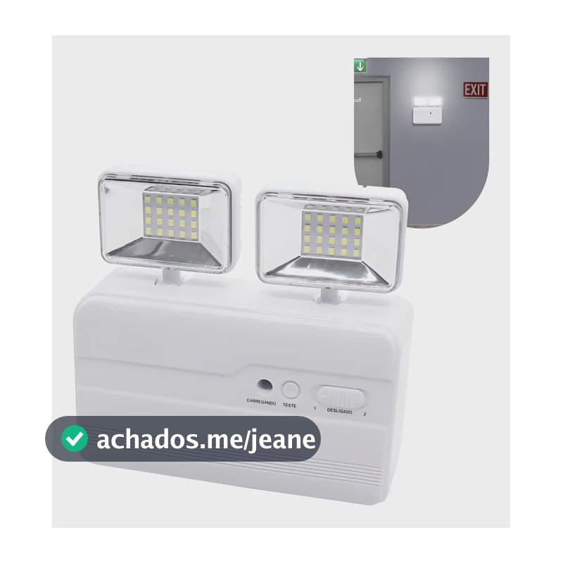 Luminária De Emergência 2 Faróis 40leds Bateria Recarregável Branco-frio 127/220v
