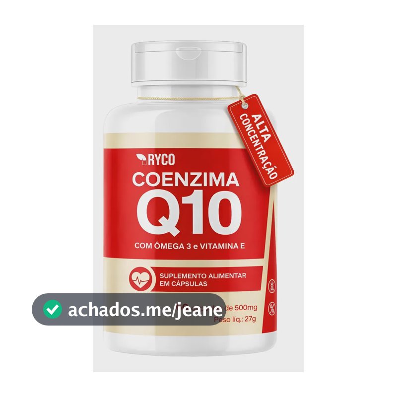 Coenzima Q10 + Omega 3 + Vitamina E 60 Cápsulas Ryco Sem Sabor