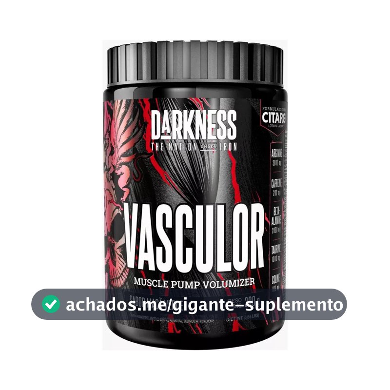 Suplemento Pó Darkness Nutricional/esportivo Pré Treino Beta-alanina Vasculor Muscle Pump Volumizer 300g Maçã Verde