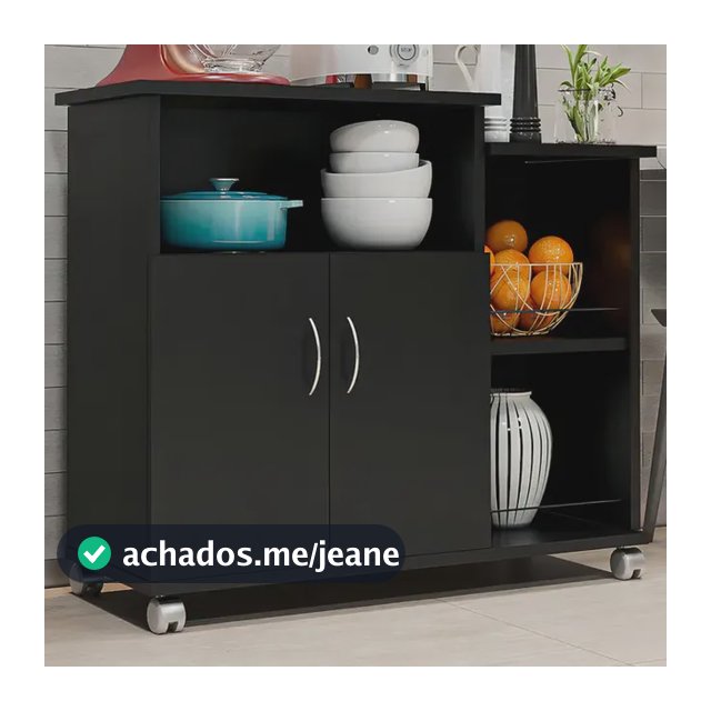 Fruteira Armário Para Cozinha Balcão Para Cafeteira E Forno Cor Preto Nova Decor