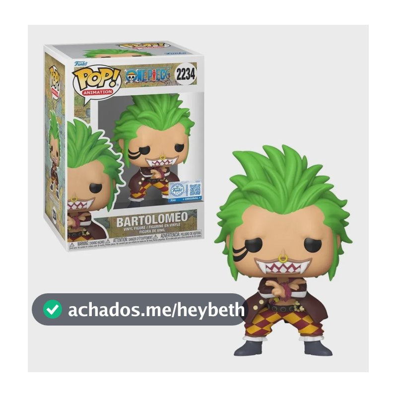 Boneco 12898 Exclusivo One Piece Bartolomeo Funko Pop!
