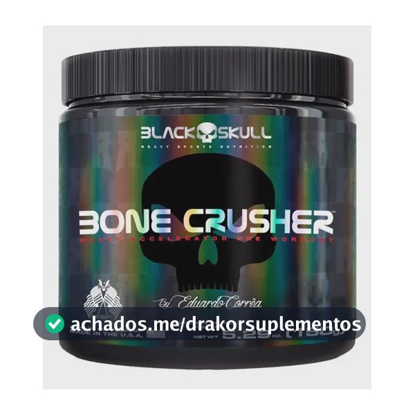 Pré Treino Bone Crusher 30 Doses - Black Skull Sabor Yellow Fever