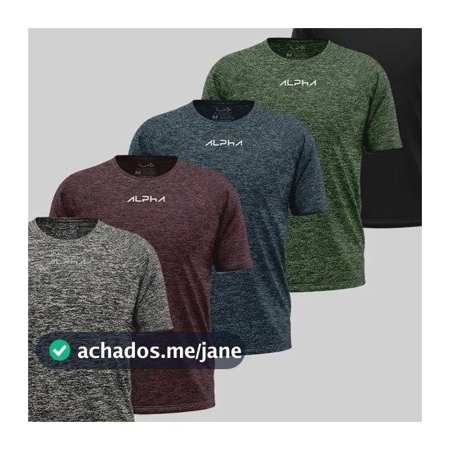 Kit 5 Camisetas New Fluid Mescla Dry Alpha Masculina