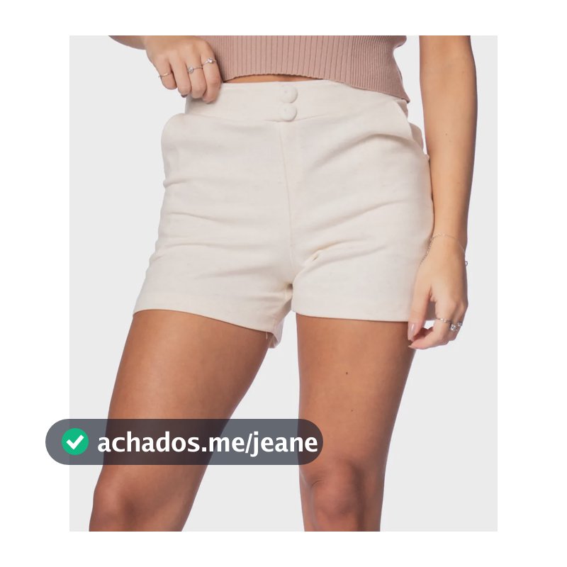 Short Feminino Olho Fatal Jacquard Linho Bege Claro Bege Claro Gg