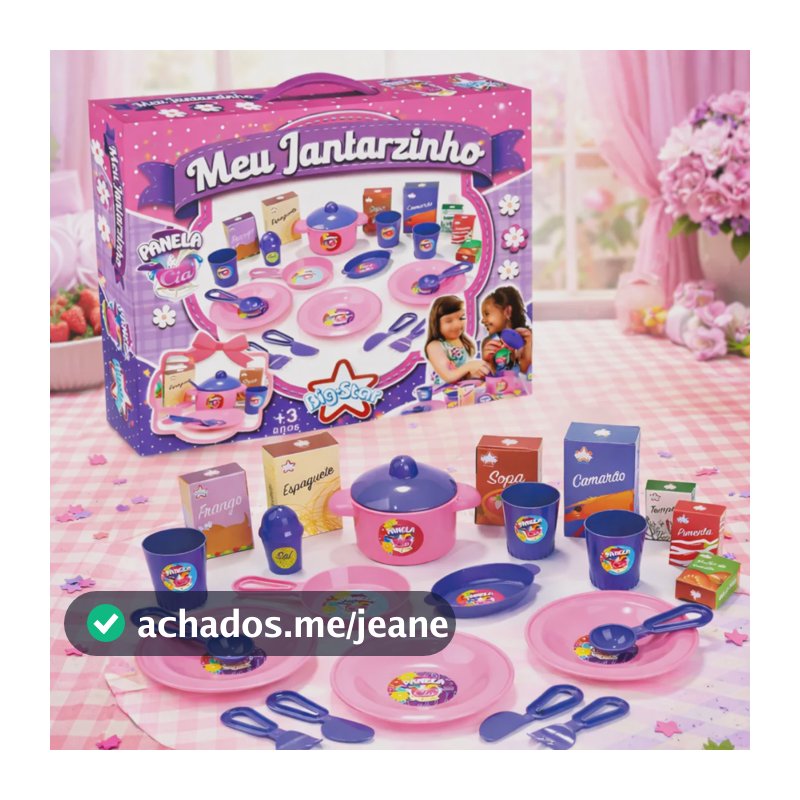 Brinquedo Infantil De Cozinhar Faz De Conta Meu Jantarzinho Rosa