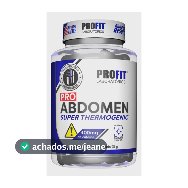 Cafeína Profit Pro Abdomen Super Thermogenic em cápsula Sem sabor de 60 un